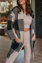 Load image into Gallery viewer, Plaid Open Front Cardigan with Pockets