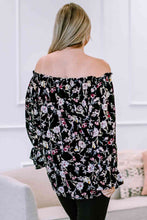 Load image into Gallery viewer, Plus Size Floral Frilled Off-Shoulder Blouse