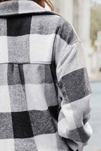 Load image into Gallery viewer, Plaid Button Up Dropped Shoulder Coat