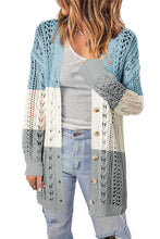 Load image into Gallery viewer, Double Take Openwork Ribbed Cuff Longline Cardigan