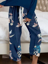 Load image into Gallery viewer, Round Neck Top and Printed Pants Lounge Set