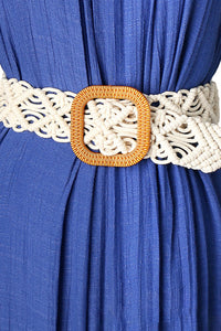 Wide Braid Belt with Resin Buckle