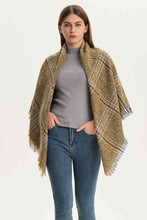 Load image into Gallery viewer, Plaid Raw Hem Polyester Scarf