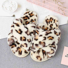 Load image into Gallery viewer, Faux Fur Crisscross Strap Slippers