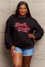 Load image into Gallery viewer, Simply Love Full Size DECK THE HALLS Graphic Sweatshirt