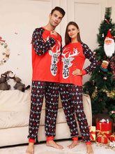 Load image into Gallery viewer, Full Size Reindeer Graphic Top and Pants Set