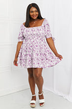 Load image into Gallery viewer, White Birch Touch of Elegance Full Size Floral Ruffle Mini Dress