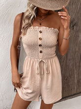 Load image into Gallery viewer, Decorative Button Smocked Strapless Romper
