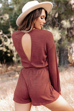 Load image into Gallery viewer, Open Back Long Sleeve Romper