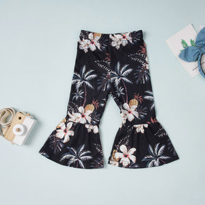 HELLO SUMMER Graphic Top and Floral Flare Pants Set