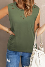 Load image into Gallery viewer, Distressed Round Neck Tank