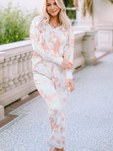 Load image into Gallery viewer, Printed Long Sleeve Top and Wide Leg Pants Lounge Set