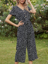 Load image into Gallery viewer, Printed V-Neck Short Sleeve Jumpsuit