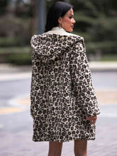 Load image into Gallery viewer, Leopard Hooded Coat with Pockets