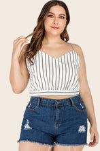 Load image into Gallery viewer, Plus Size Striped Tie-Back Cropped Cami