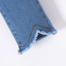 Load image into Gallery viewer, Kids Hem Detail Elastic Waist Jeans