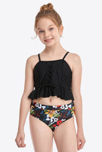 Load image into Gallery viewer, Printed Crisscross Ruffled Two-Piece Swim Set