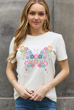 Load image into Gallery viewer, Simply Love Full Size Flower Butterfly Graphic Cotton Tee