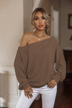 Load image into Gallery viewer, Waffle-Knit Off-Shoulder Top