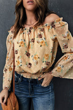 Load image into Gallery viewer, Floral Off-Shoulder Ruffle Hem Top