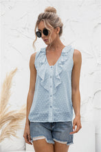 Load image into Gallery viewer, Sleeveless Ruffle Trim Blouse