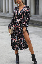 Load image into Gallery viewer, Floral Long Sleeve Surplice Neck Dress