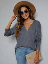 Load image into Gallery viewer, Dropped Shoulder High-Low Waffle-Knit Top