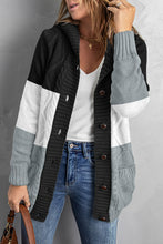 Load image into Gallery viewer, Mixed Print Button Front Hooded Cardigan