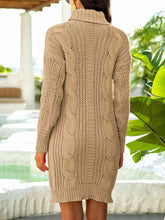 Load image into Gallery viewer, Turtleneck Ribbed Sweater Dress