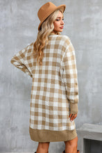 Load image into Gallery viewer, Plaid Open Front Long Sleeve Cardigan