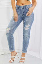 Load image into Gallery viewer, Judy Blue Sarah Full Size Star Pattern Boyfriend Jeans