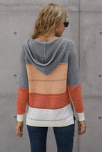 Load image into Gallery viewer, Full Size Color Block Knitted Hoodie