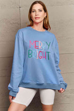 Load image into Gallery viewer, Simply Love Full Size MERRY AND BRIGHT Graphic Sweatshirt