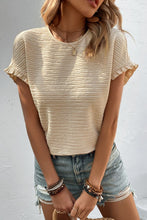 Load image into Gallery viewer, Textured Round Neck Short Sleeve Top