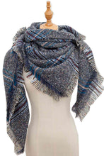 Load image into Gallery viewer, Plaid Raw Hem Polyester Scarf