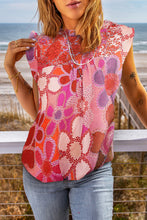 Load image into Gallery viewer, Floral Gathered Detail Capped Sleeve Blouse