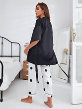 Load image into Gallery viewer, Cami, Robe, and Printed Pants Pajama Set