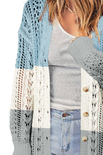 Load image into Gallery viewer, Double Take Openwork Ribbed Cuff Longline Cardigan