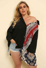 Load image into Gallery viewer, Plus Size Color Block Button Front Shirt