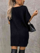 Load image into Gallery viewer, Short Sleeve Sweater Dress with Pockets