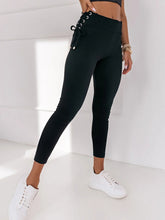 Load image into Gallery viewer, Wide Waistband Lace-Up Leggings