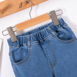 Kids Hem Detail Elastic Waist Jeans