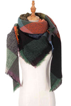 Load image into Gallery viewer, Plaid Raw Hem Polyester Scarf