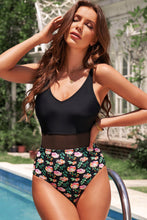 Load image into Gallery viewer, Floral V-Neck One-Piece Swimsuit