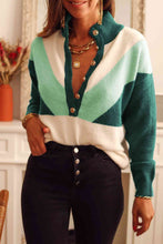 Load image into Gallery viewer, Color Block Buttoned Sweater