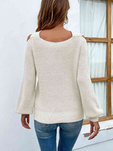 Load image into Gallery viewer, Crisscross Cold-Shoulder Sweater