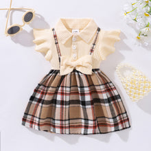 Load image into Gallery viewer, Baby Girl Plaid Collared Bow Detail Dress