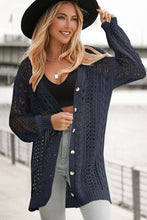 Load image into Gallery viewer, Double Take Openwork Ribbed Cuff Longline Cardigan
