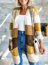 Load image into Gallery viewer, Color Block Dropped Shoulder Cardigan
