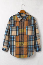 Load image into Gallery viewer, Plaid Curved Hem Shirt Jacket with Breast Pockets